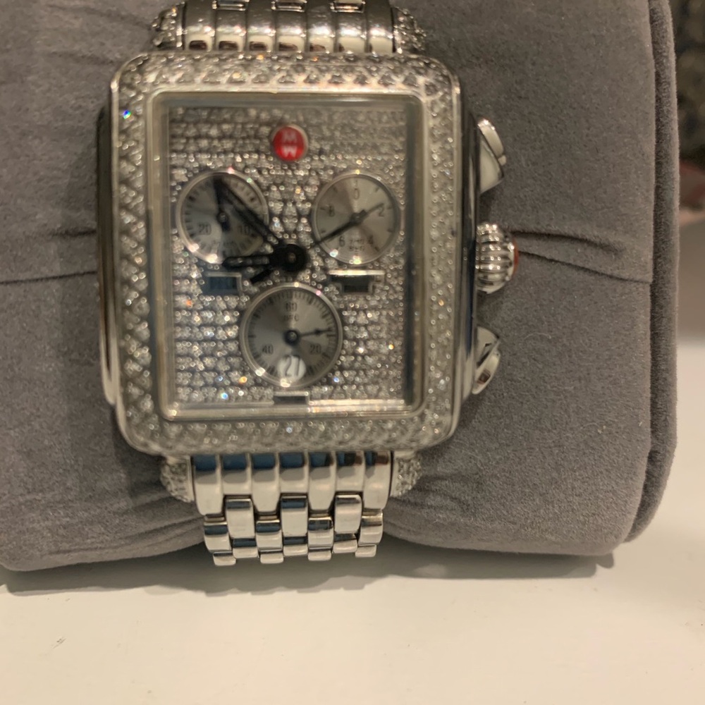 Michele Silver Chronograph Bracelet Watch